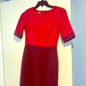 Maggy London color block (red and burgundy) dress